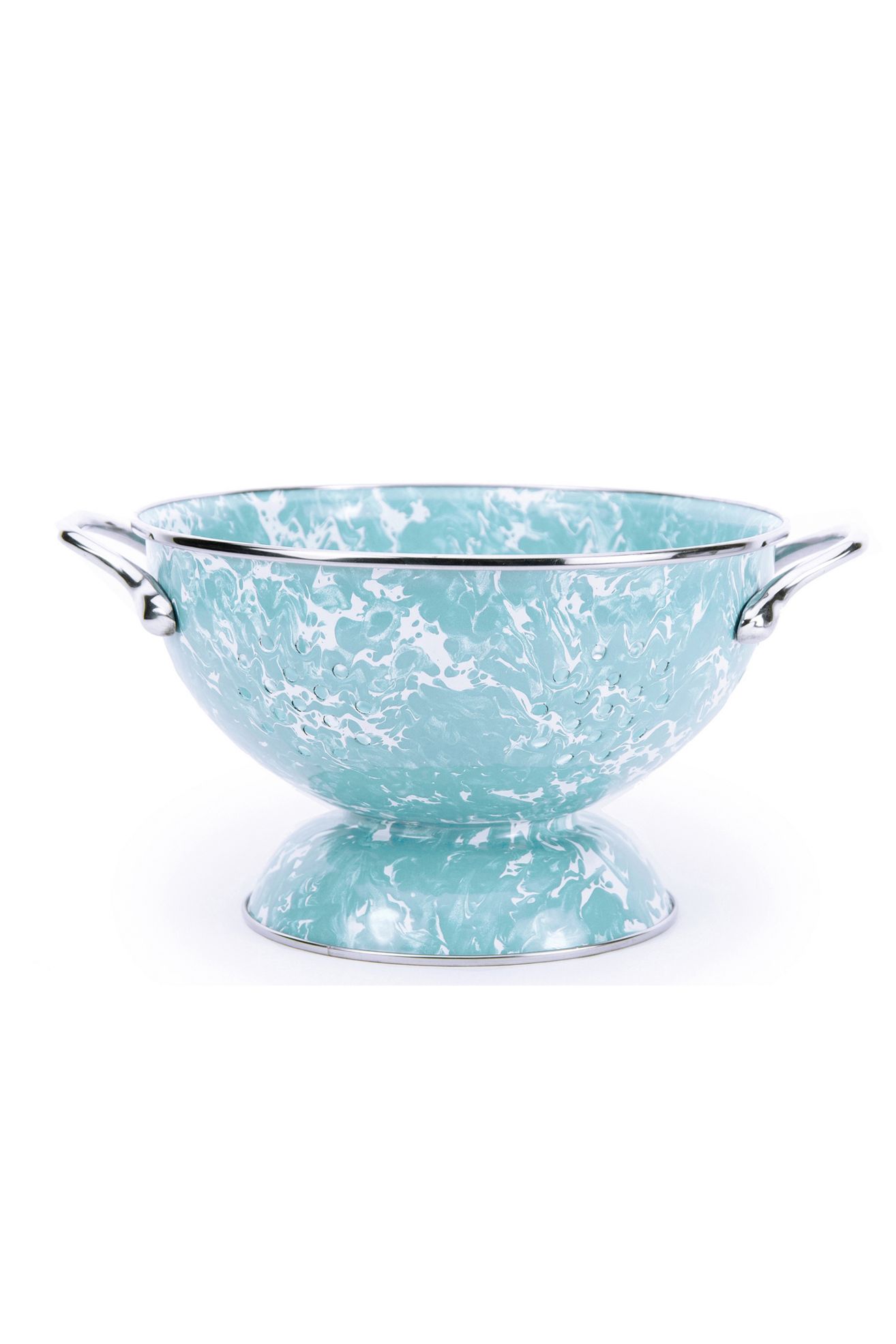 Golden Rabbit 3 Quart Enamelware Colander - Sea Glass Swirl, One Size