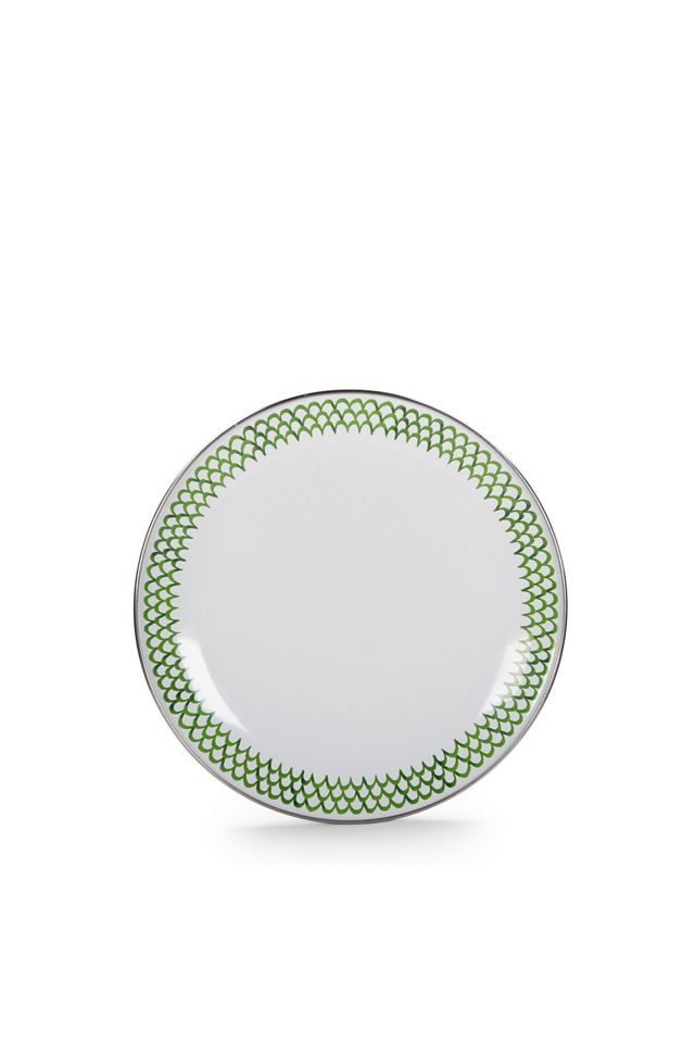Golden Rabbit Scallop Enamelware Plates #1