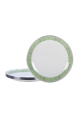 Golden Rabbit Scallop Enamelware Plates