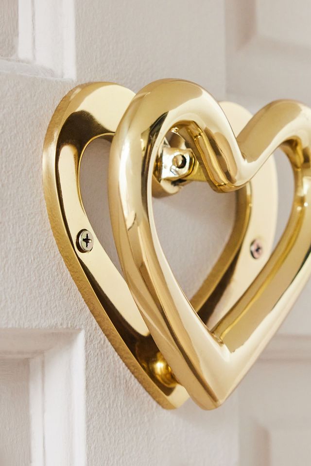 Amor Brass Heart Door Knocker #1