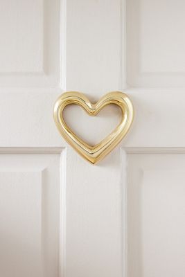 Amor Brass Heart Door Knocker