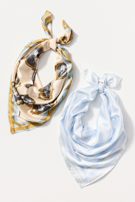 By Anthropologie Icon Hair Scarves, Set Of 2 In Gold