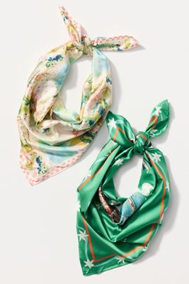 Celandine Printed Hair Scarves, Set of 2