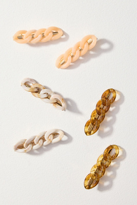 By Anthropologie Chain-link Resin Hair Clip In Sand