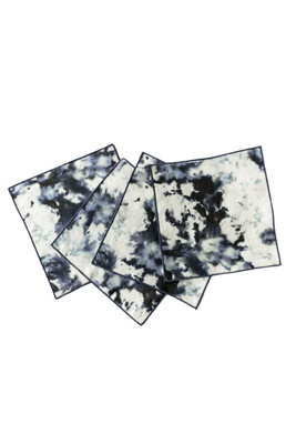 Anthropologie Goldie Home Linen Marble Print Cocktail Napkins, Set Of 4