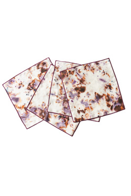 Anthropologie Goldie Home Linen Marble Print Cocktail Napkins, Set Of 4 In Multi