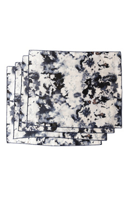 Anthropologie Goldie Home Linen Marble Print Placemats, Set Of 4 In Multi
