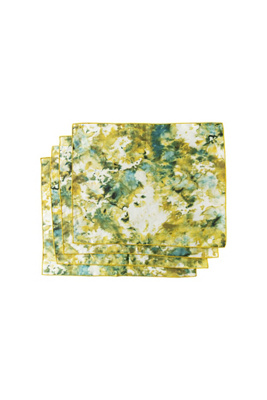 Anthropologie Goldie Home Linen Marble Print Placemats, Set Of 4 In Multi