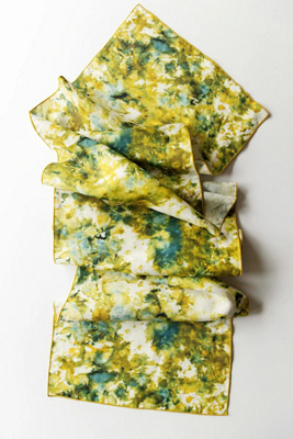 Anthropologie Goldie Home Linen Marble Print Table Runner