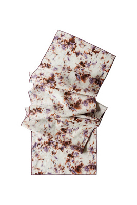 Anthropologie Goldie Home Linen Marble Print Table Runner In Multi