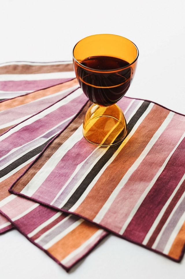 Goldie Home Linen Lisbon Striped Cocktail Napkins, Set of 4 #1