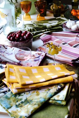 Goldie Home Linen Cross-Hatch Napkins, Set of 4
