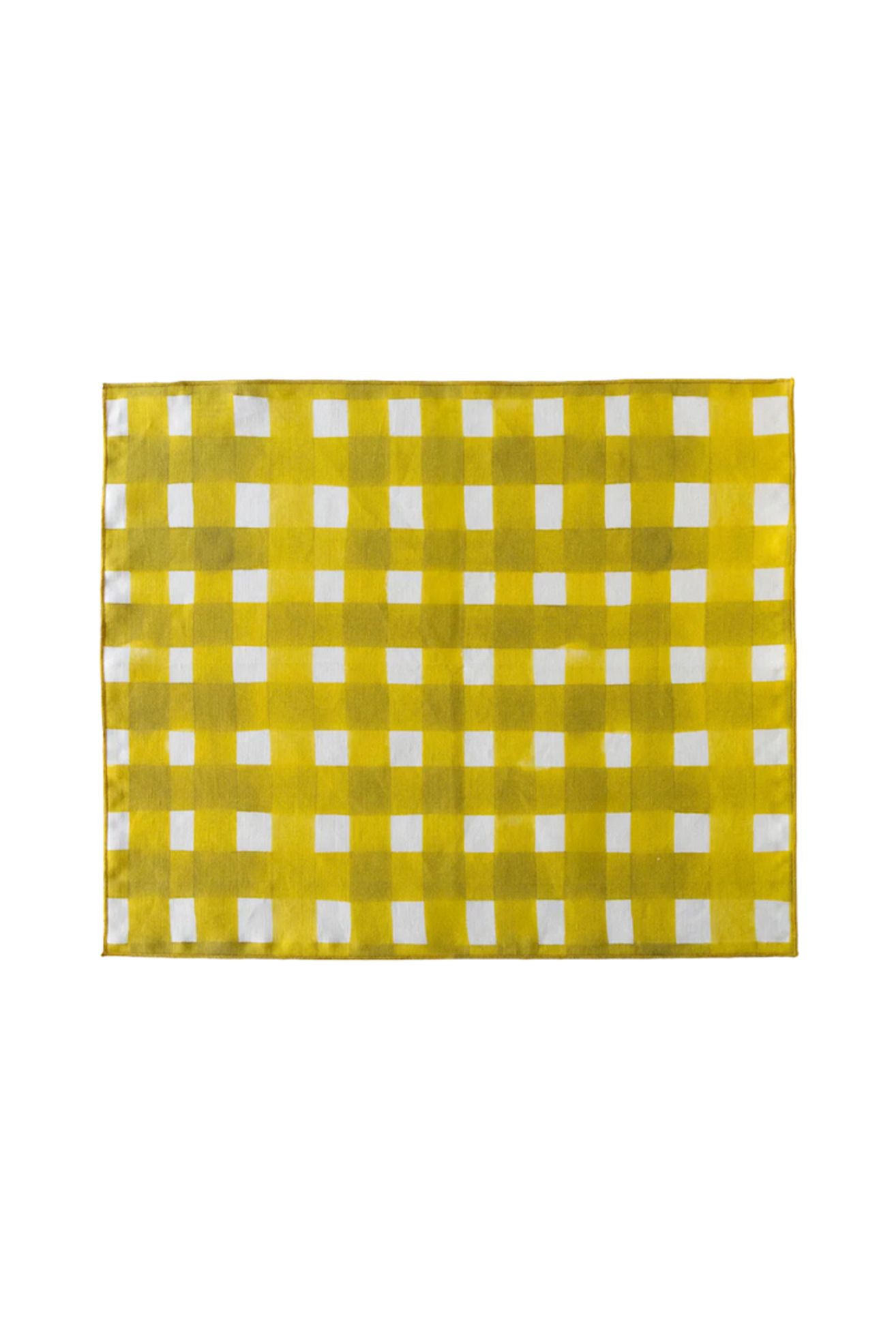 Goldie Home Linen Cross-Hatch Placemats, Set of 4 - Yellow, Standard, Set Of 4
