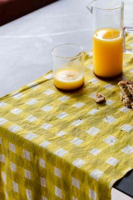 Goldie Home Linen Cross-Hatch Table Runner