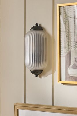 The Eloise Scallop Ribbed Glass Flush Sconce Wall Light