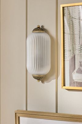 The Eloise Scallop Ribbed Glass Flush Sconce Wall Light