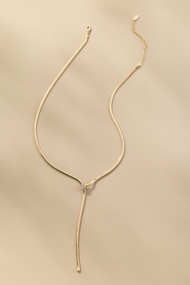 By Anthropologie Delicate Herringbone Y Necklace In Gold