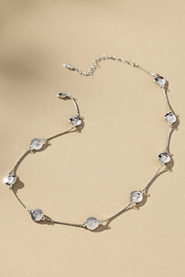 By Anthropologie Delicate Crystal Necklace In Silver