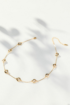 By Anthropologie Delicate Crystal Necklace In Gold