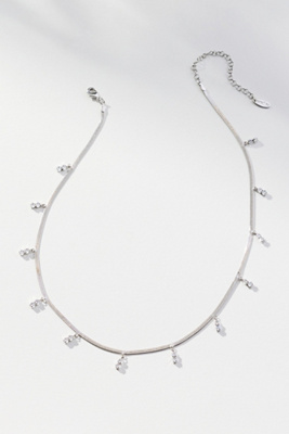 By Anthropologie Delicate Diamond Necklace In Silver