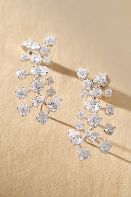 NADRI Hollywood Crystal Cluster Climber Earrings