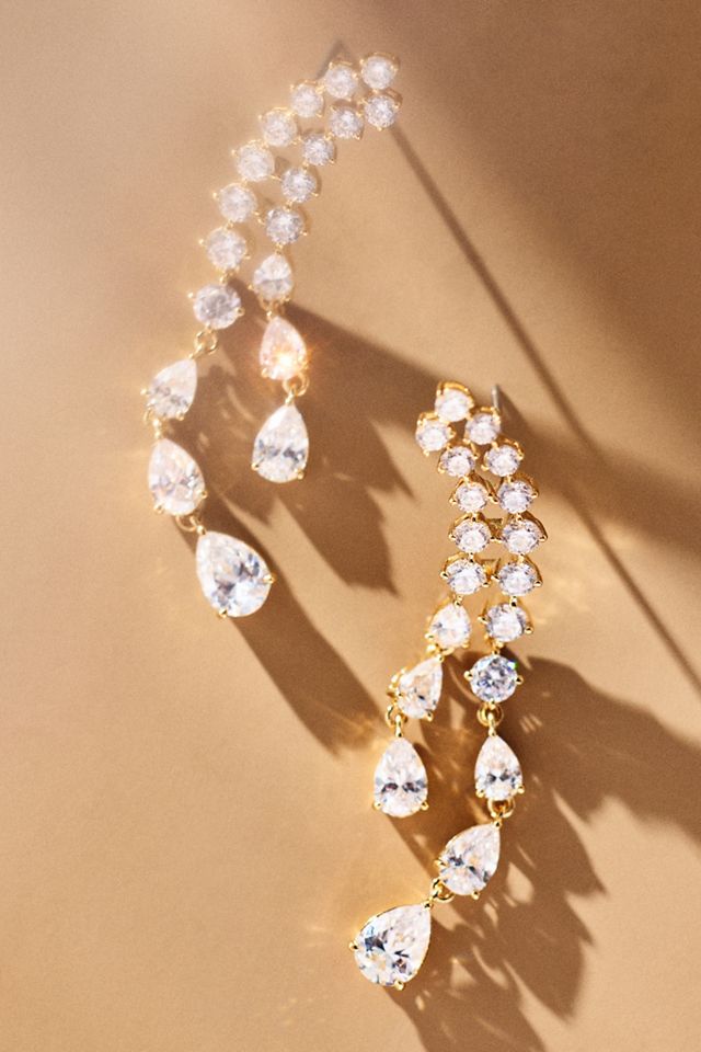 NADRI Willow Crystal Climber Earrings