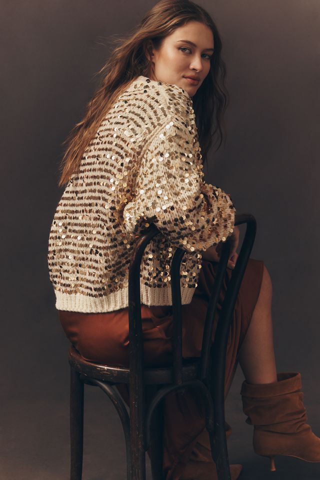By Anthropologie Sequin Cardigan Sweater #2