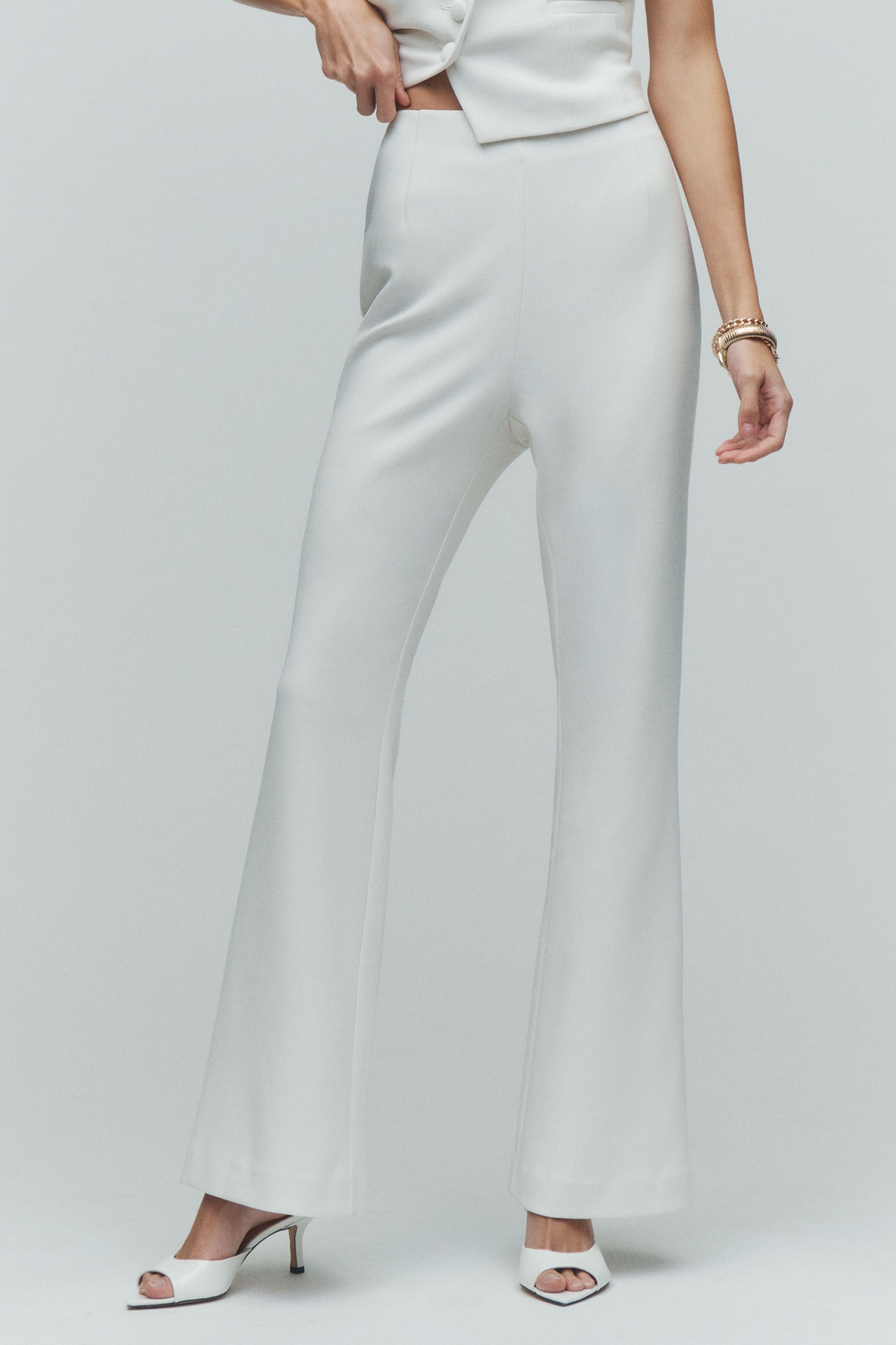 BHLDN Crepe High-Rise Flare Pants