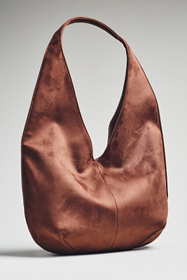 Anthropologie Jw Pei Dara Faux Suede Slouchy Bag In Brown