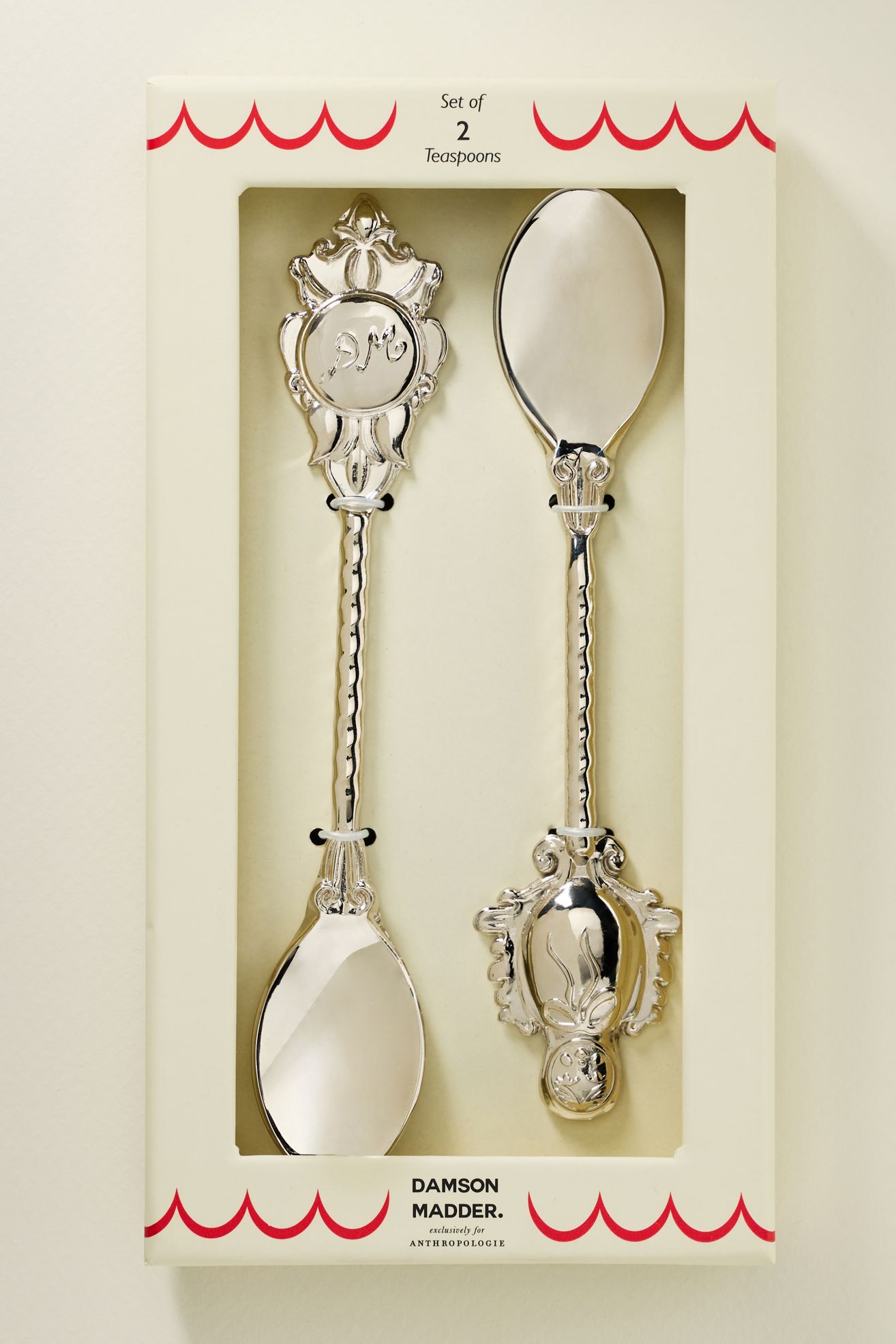 Damson Madder Teaspoons, Set of 2 - Silver, Standard, Set Of 2