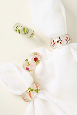 Crudité Boxed Napkin Rings, Set of 4