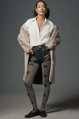 Swedish Stockings Kristina Argyle Tights In Gray
