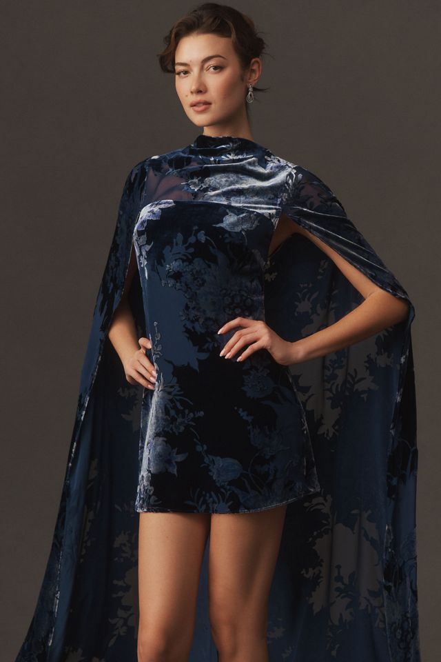 BHLDN Velvet Caped Mini Dress #2