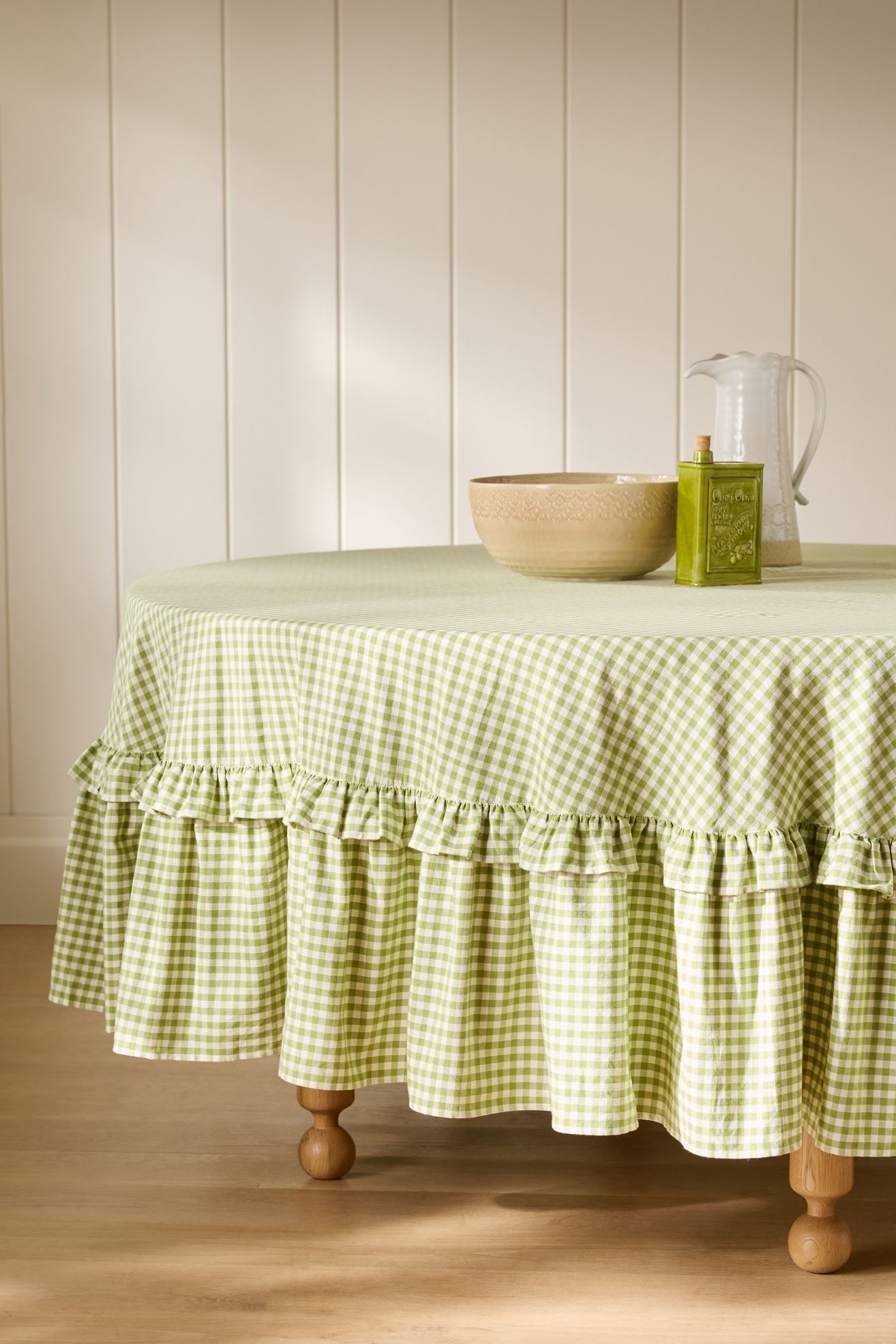 Brynn Gingham Tablecloth - Green, One Size