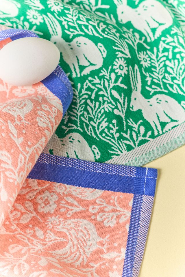 Chicken & Bunny Jacquard Dish Towel, Set of 2 #2