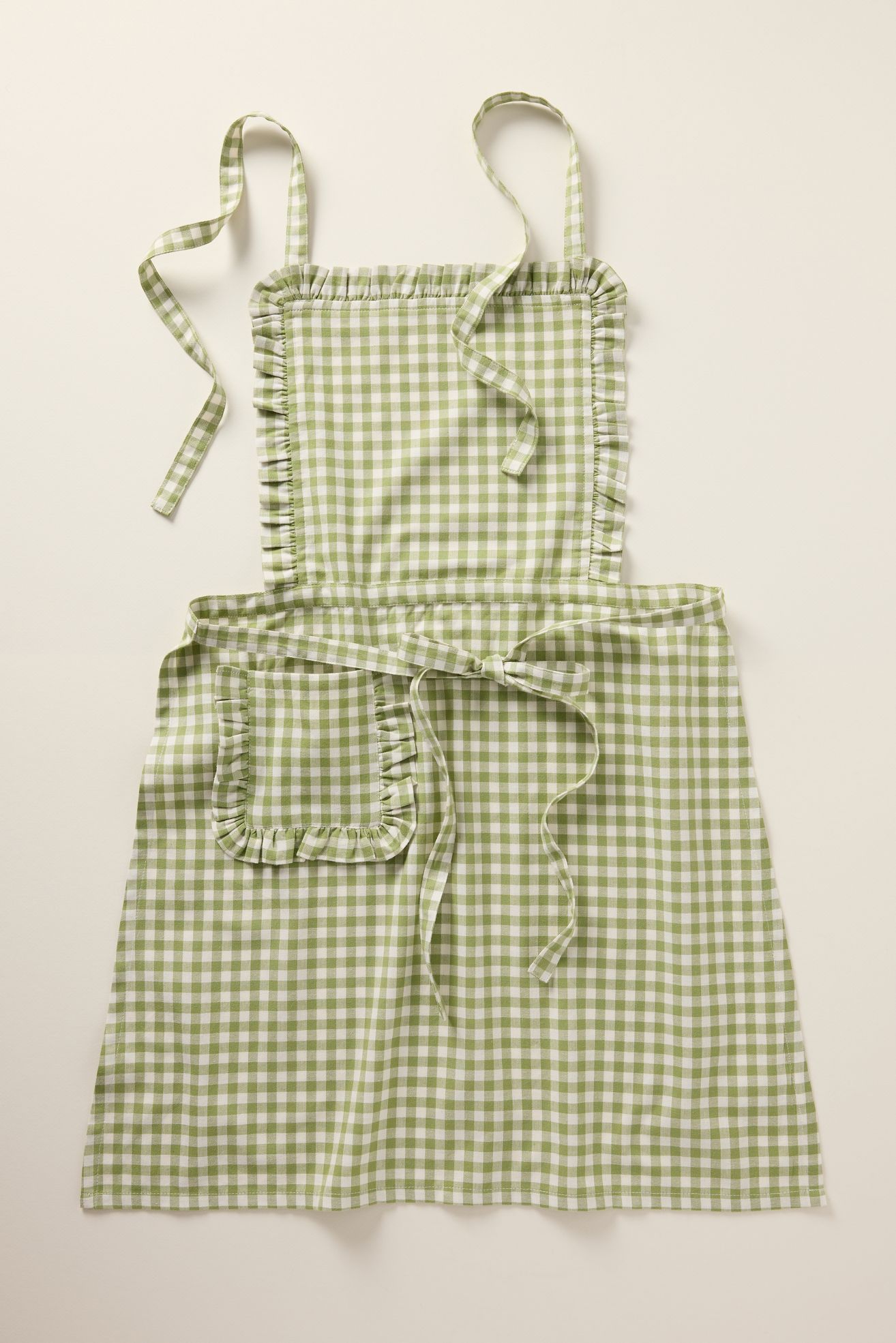Brynn Gingham Apron - Green, Standard, One Size