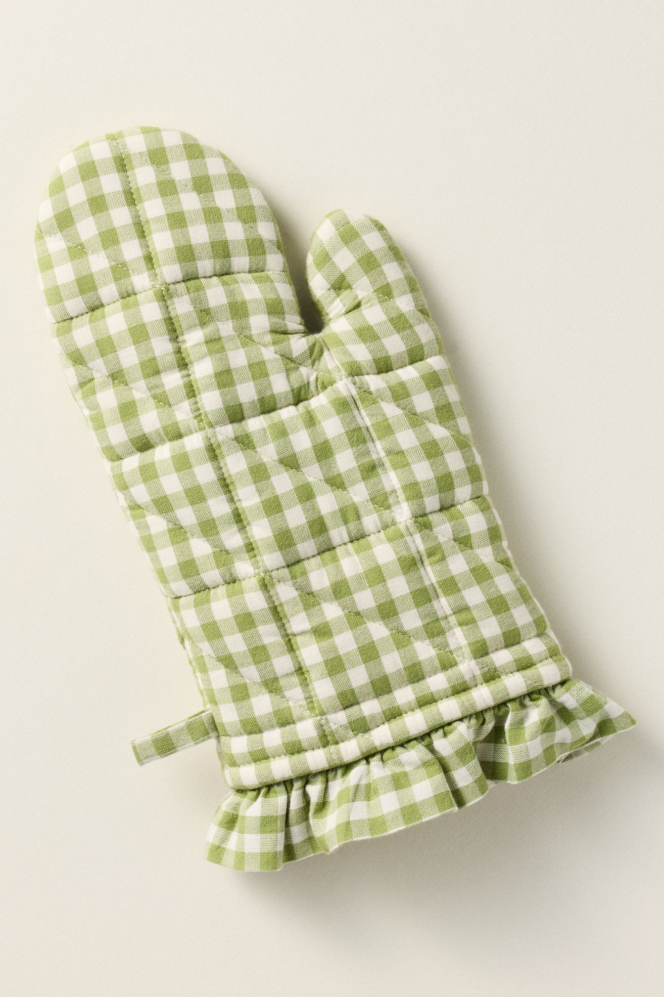Brynn Gingham Oven Mitt - Green, One Size