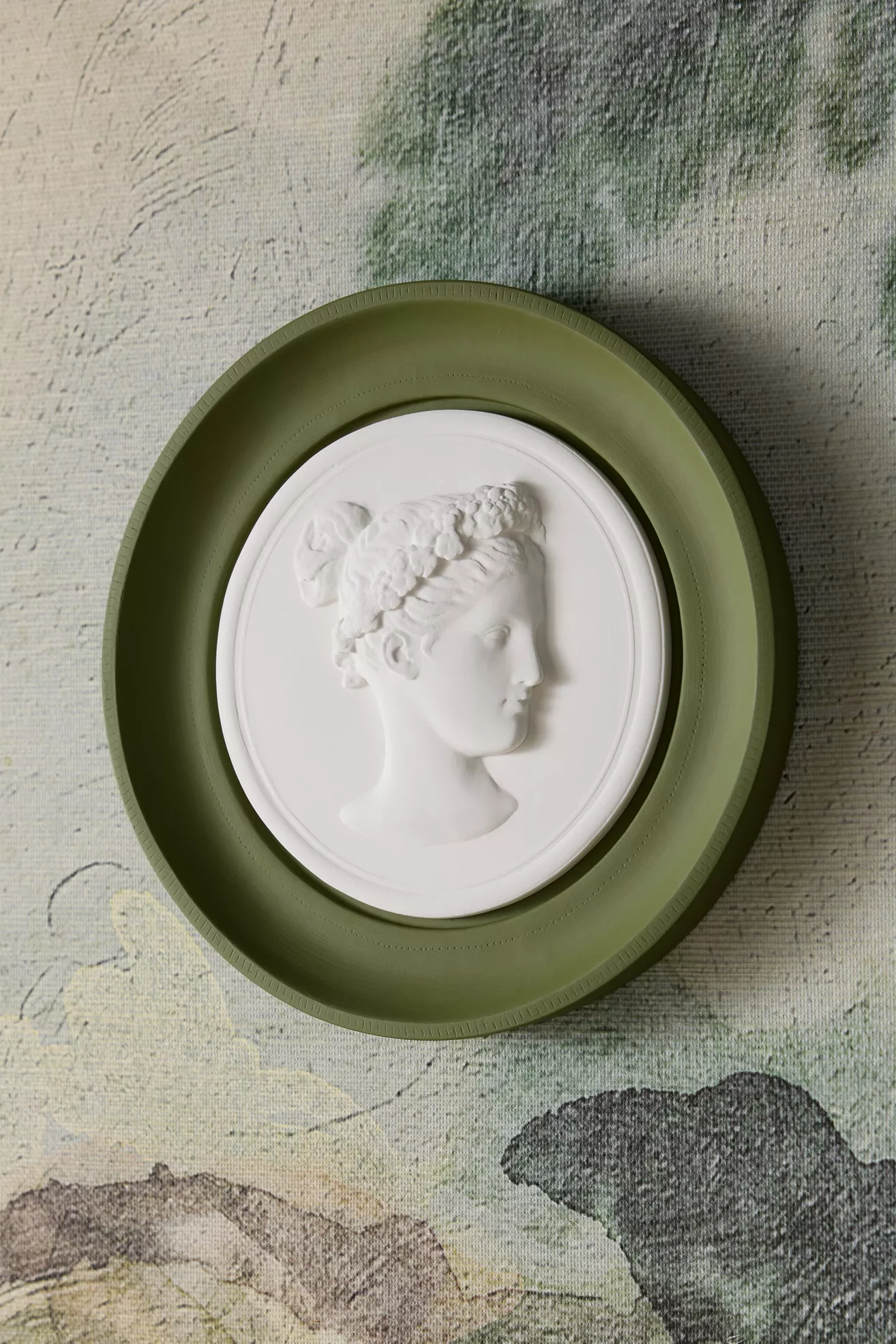STATUETTE Olive Plaster Framed Intaglio Gallery Wall Charm - thumbnail 3