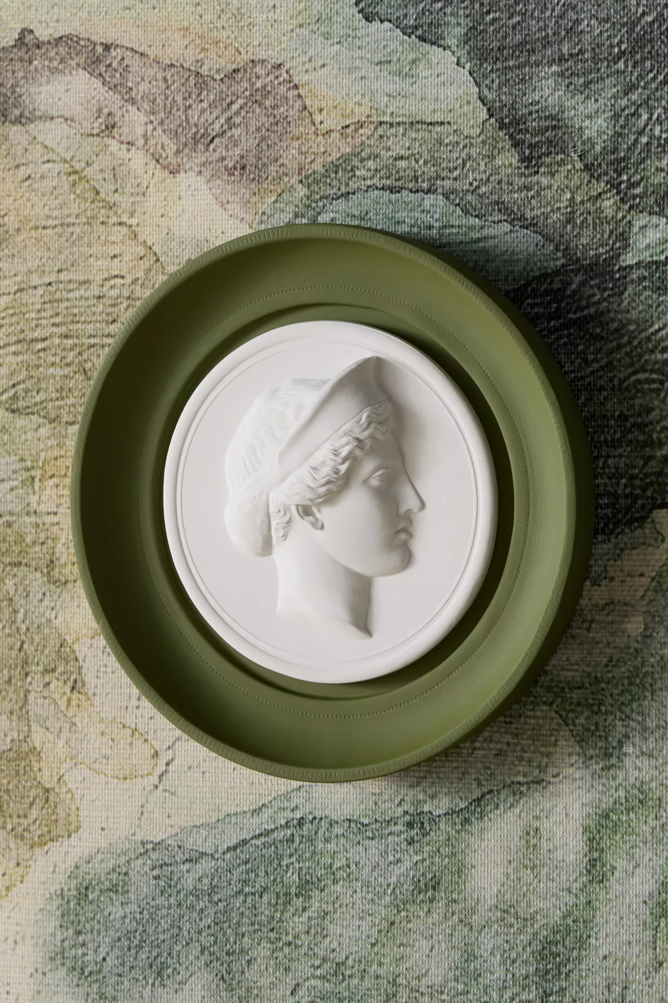 STATUETTE Olive Plaster Framed Intaglio Gallery Wall Charm - thumbnail 5