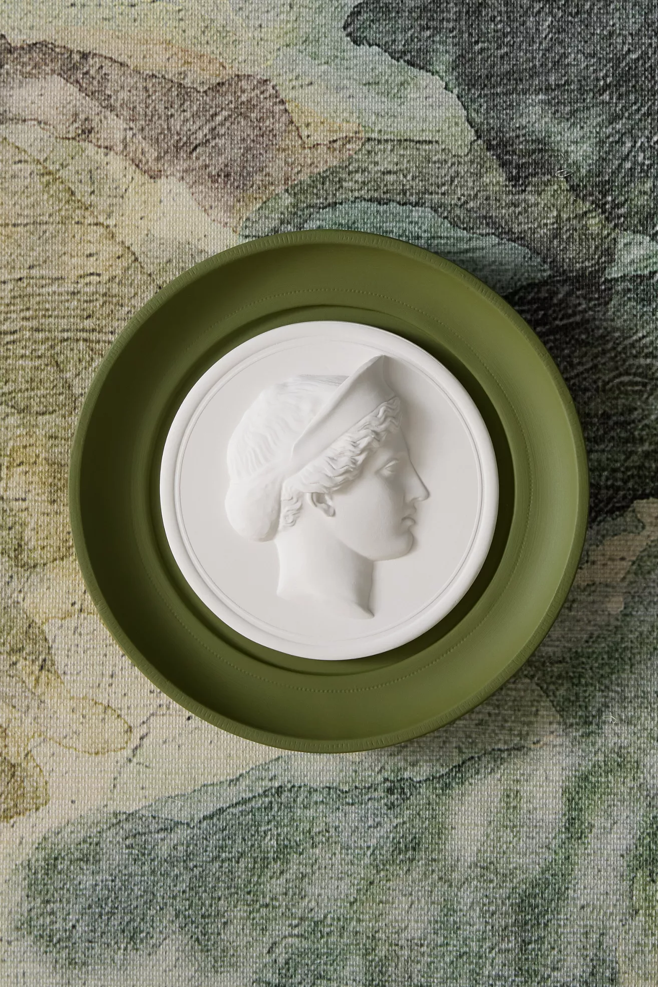 STATUETTE Olive Plaster Framed Intaglio Gallery Wall Charm - thumbnail 4