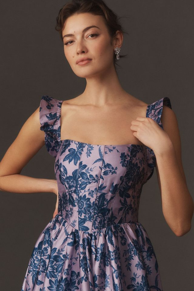 BHLDN Bow-Detailed Square-Neck A-Line Maxi Dress #1