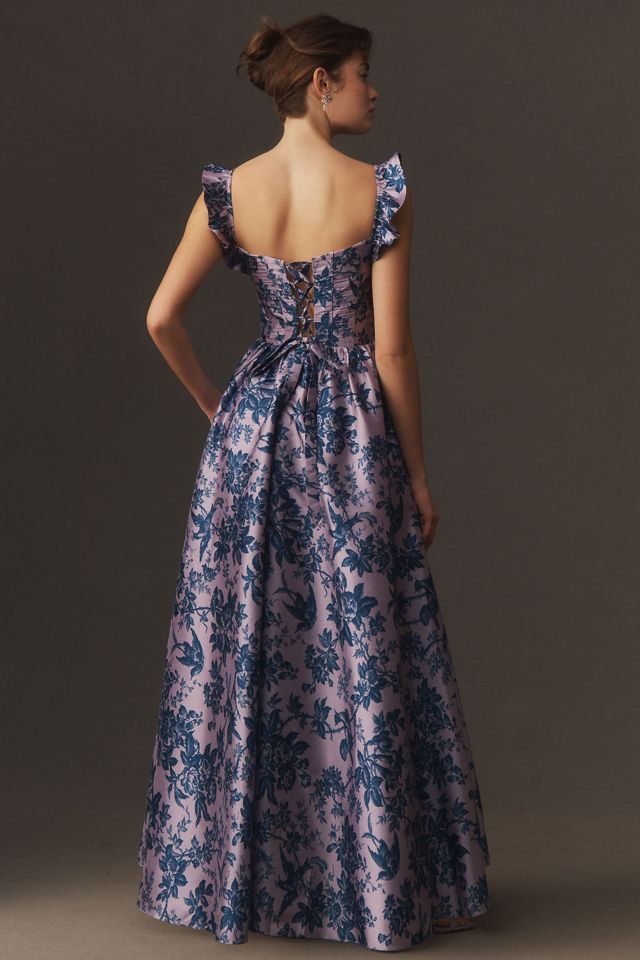 BHLDN Bow-Detailed Square-Neck A-Line Maxi Dress #2