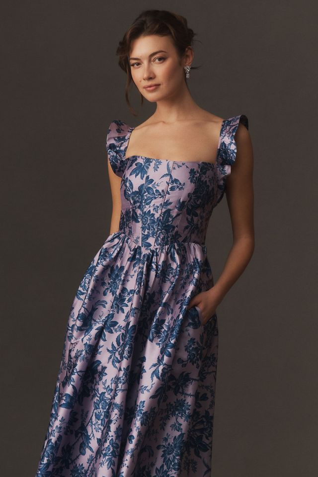 BHLDN Bow-Detailed Square-Neck A-Line Maxi Dress #3