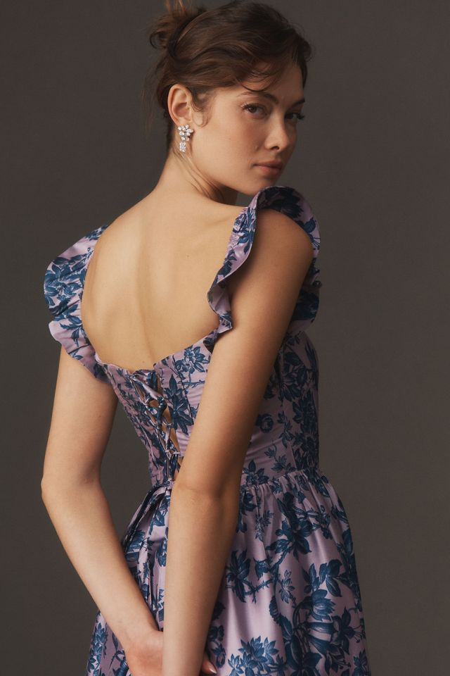 BHLDN Bow-Detailed Square-Neck A-Line Maxi Dress #4