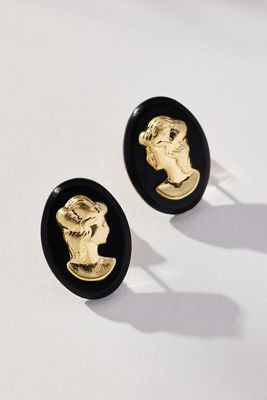 Clare V. Cameo Stud Earrings