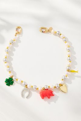 Clare V. Bonne Chance Charm Necklace