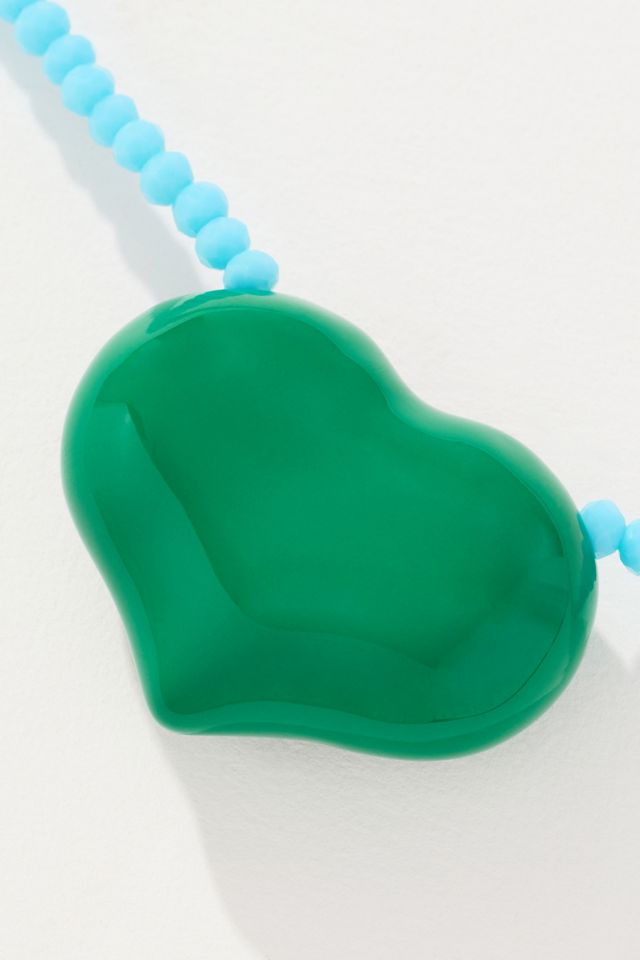 Clare V. Beaded Heart Necklace #1