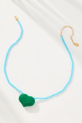 Clare V. Beaded Heart Necklace