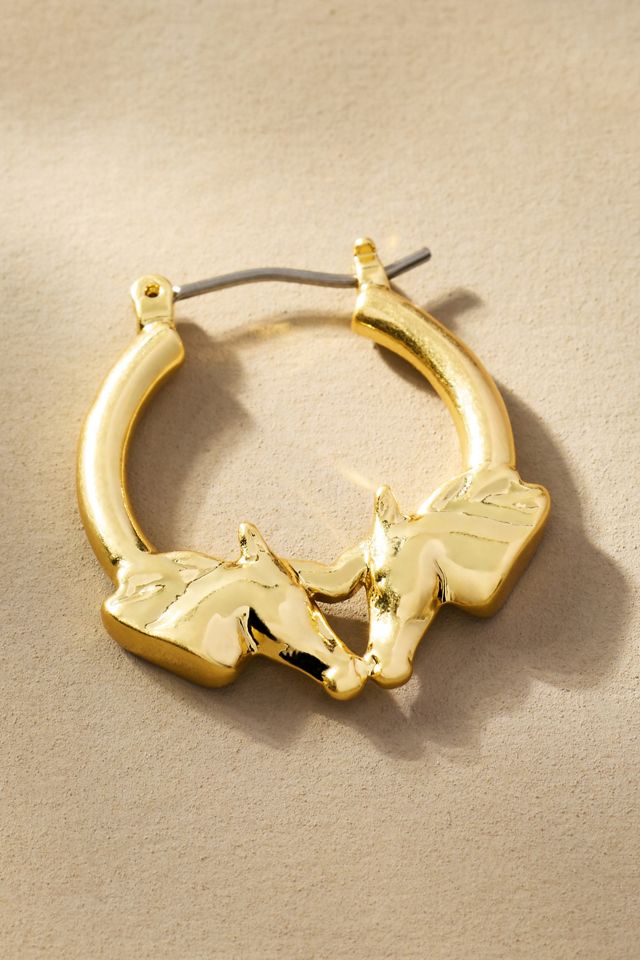 Clare V. Le Cheval Horse Hoop Earrings #1