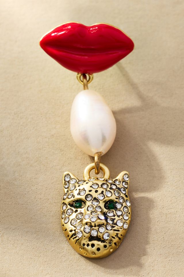 Clare V. Le Charm Heart & Whiskers Earrings #1